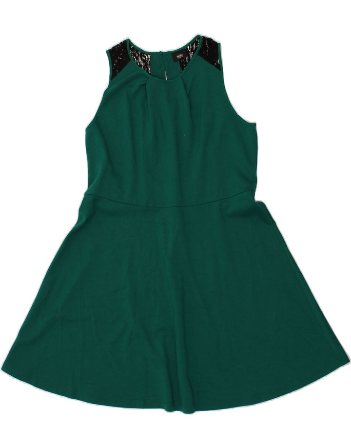 MOSSIMO Womens A-Line Dress UK 20 2XL Green Cotton Vintage Mossimo and Second-Hand Mossimo from Messina Hembry 