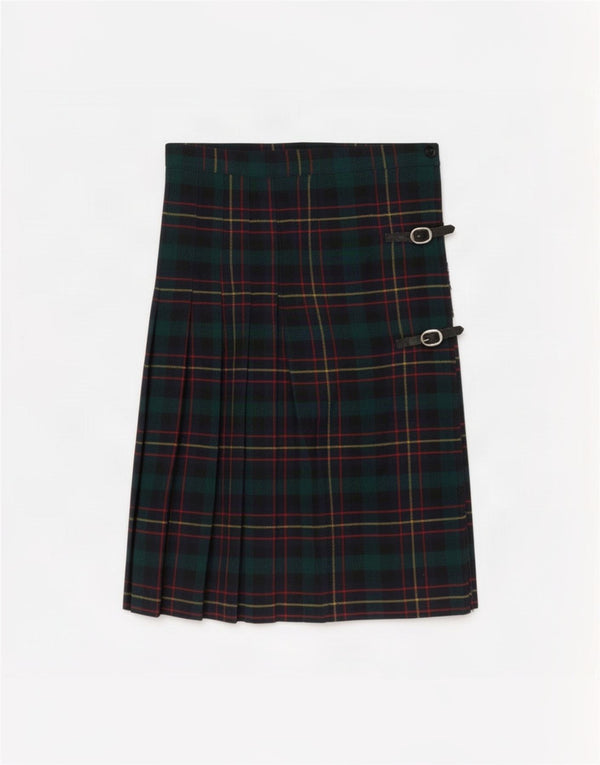 Vintage Womens Wrap Skirt IT 46 Large W30 Green Plaid Wool
