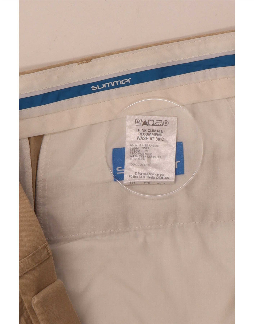 Marks & Spencer Mens Pegged Suit Trousers W36 L29 Beige