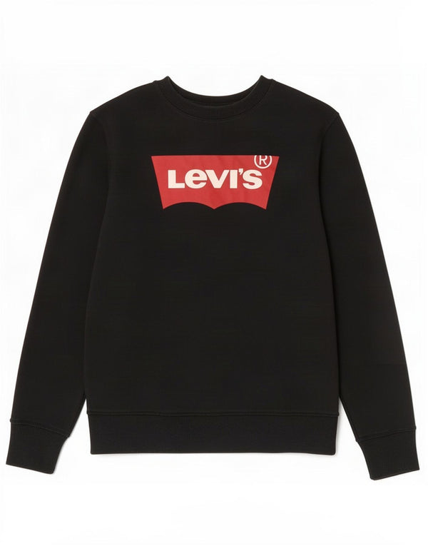 Levi's Girls Graphic Sweatshirt Jumper 12-13 Years Large Black Cotton