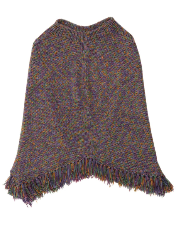 Vintage Womens Poncho Jumper UK 14 Large Multicoloured Flecked