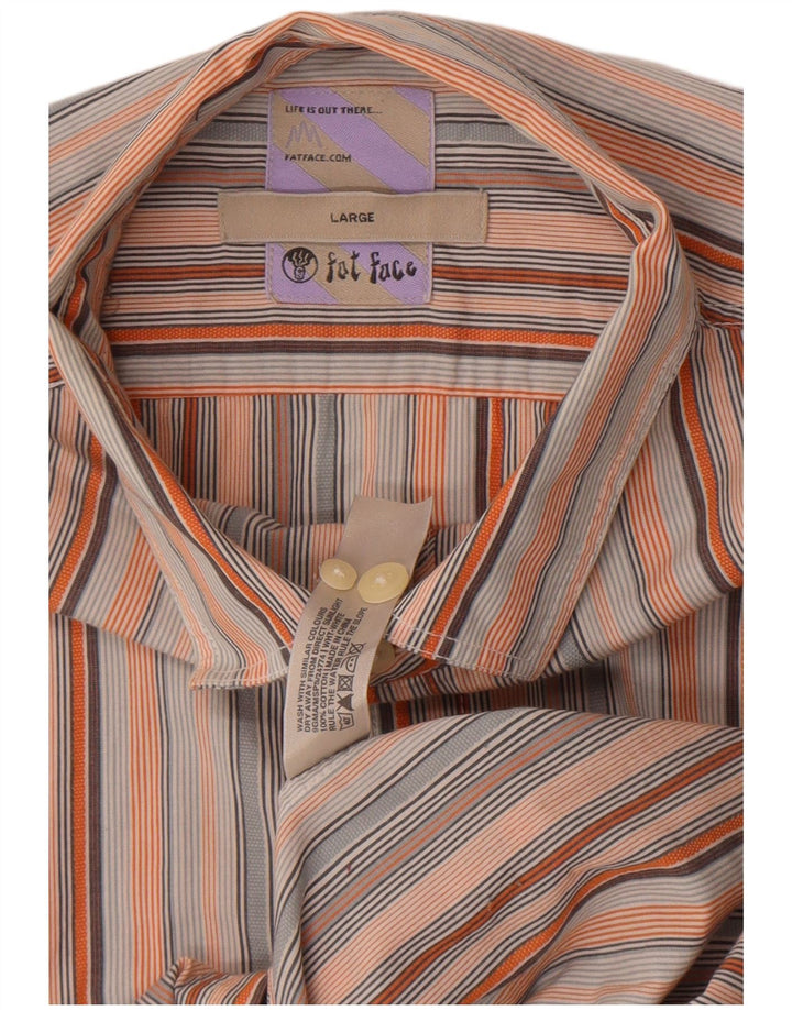 Fat Face Mens Shirt Large Multicoloured Striped Cotton