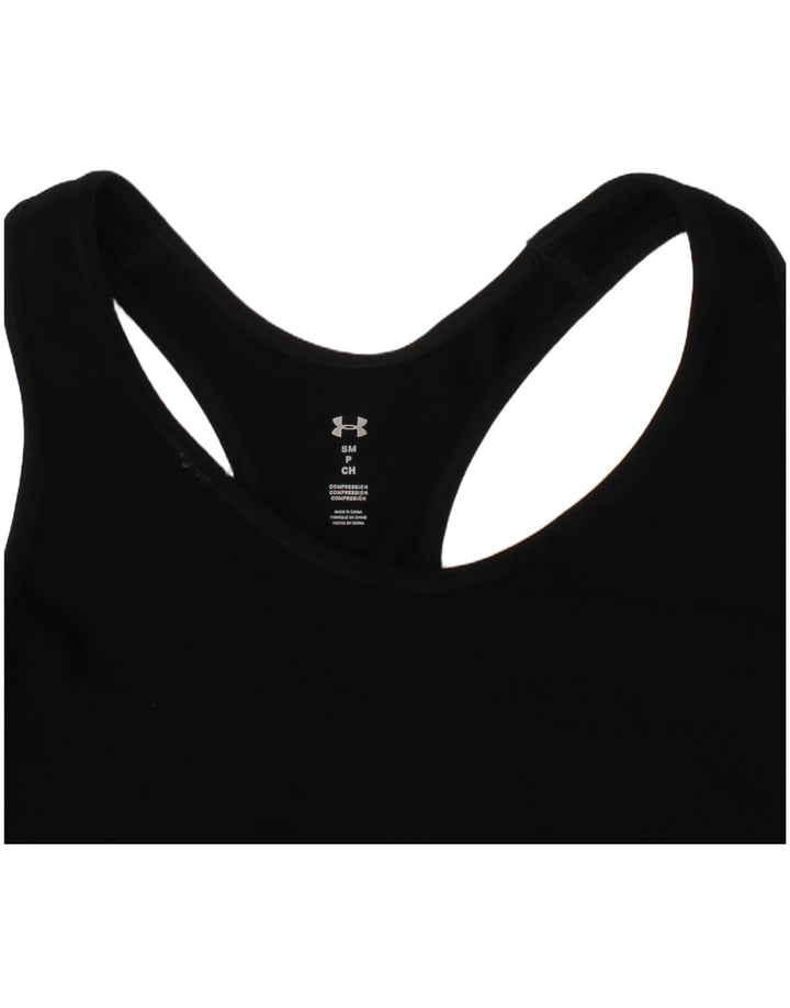 Under Armour Womens Graphic Sport Bra Top Small Black Polyester Sports