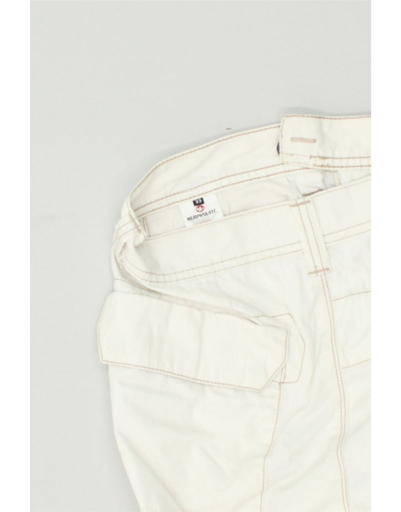 MURPHY & NYE Mens Cargo Shorts W33 Medium White Cotton | Vintage Murphy & Nye | Thrift | Second-Hand Murphy & Nye | Used Clothing | Messina Hembry 