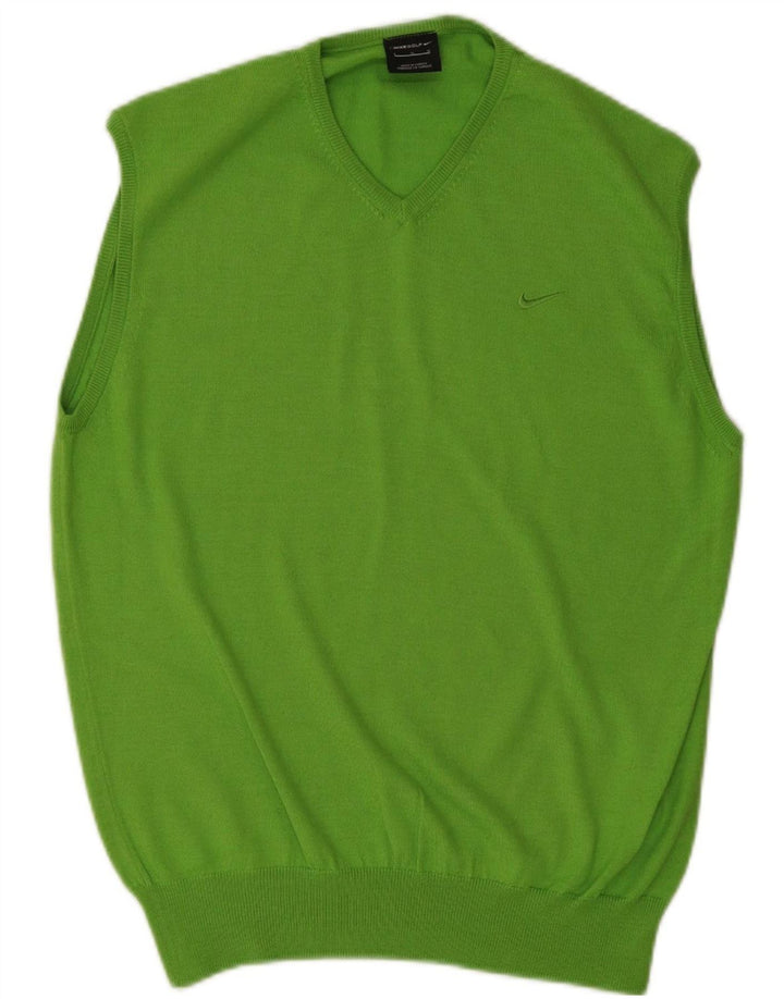 Nike Mens Golf Vest Tank Top Large Green Polyester