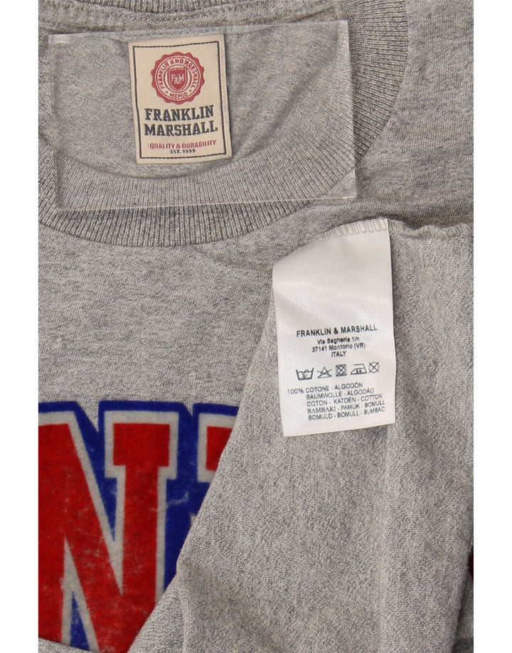 Franklin Marshall Mens Graphic T-Shirt Top Medium Grey Cotton