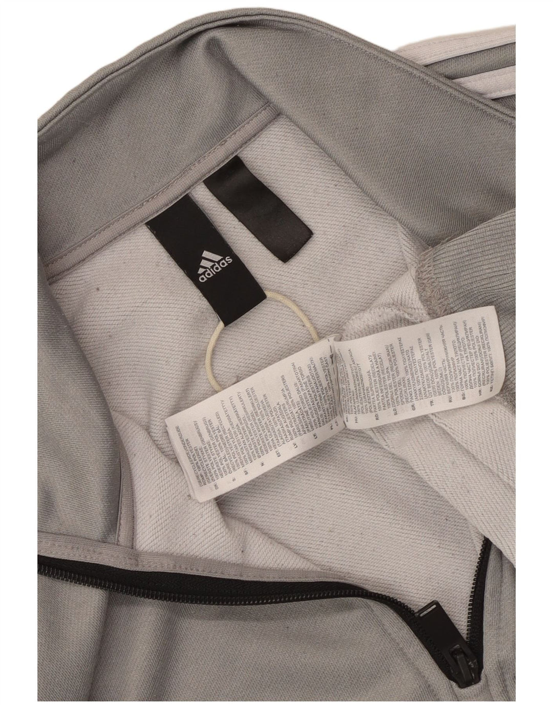 Adidas Mens Zip Neck Sweatshirt Jumper Small Grey Polyester