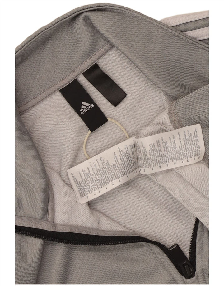Adidas Mens Zip Neck Sweatshirt Jumper Small Grey Polyester