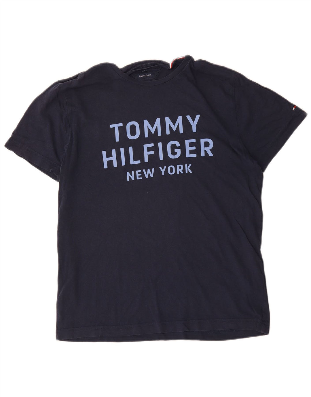 Tommy Hilfiger Mens Graphic T-Shirt Top Medium Navy Blue Cotton