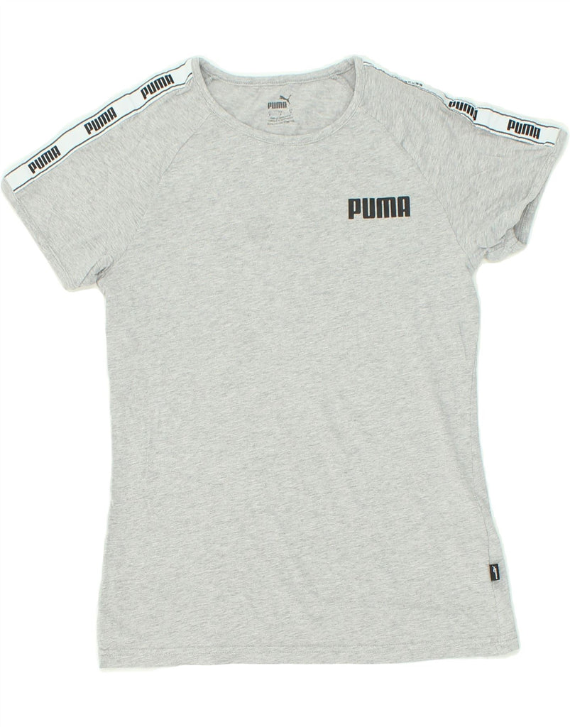 PUMA Womens Graphic T-Shirt Top UK 10 Small Grey Cotton Vintage Puma and Second-Hand Puma from Messina Hembry 