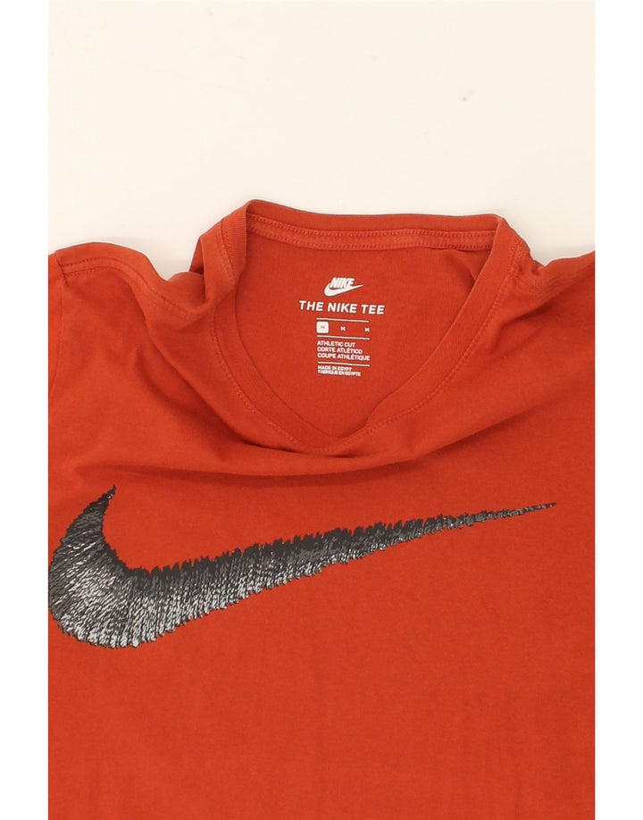 NIKE Mens Athletic Cut Graphic T-Shirt Top Medium Red Vintage Nike and Second-Hand Nike from Messina Hembry 