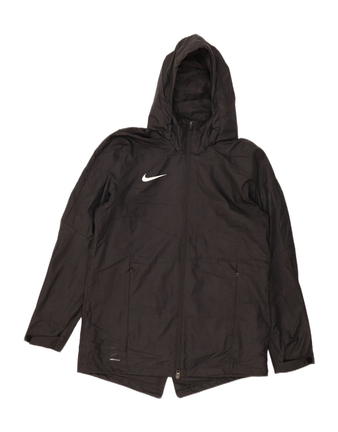 Nike Mens Hooded Rain Jacket UK 40 Large Black Polyester
