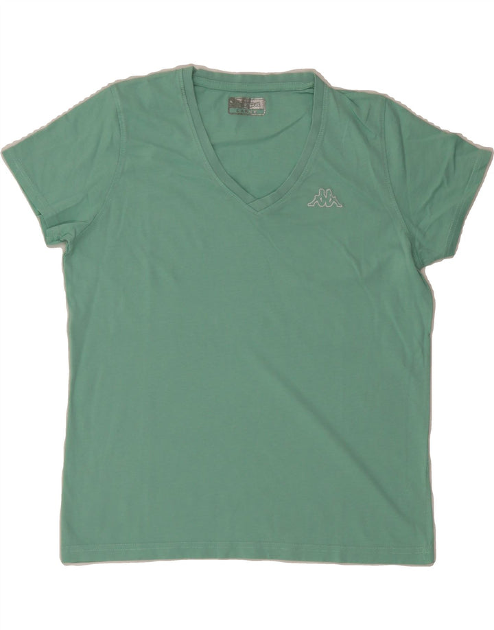 KAPPA Womens T-Shirt Top UK 14 Large Green Vintage Kappa and Second-Hand Kappa from Messina Hembry 
