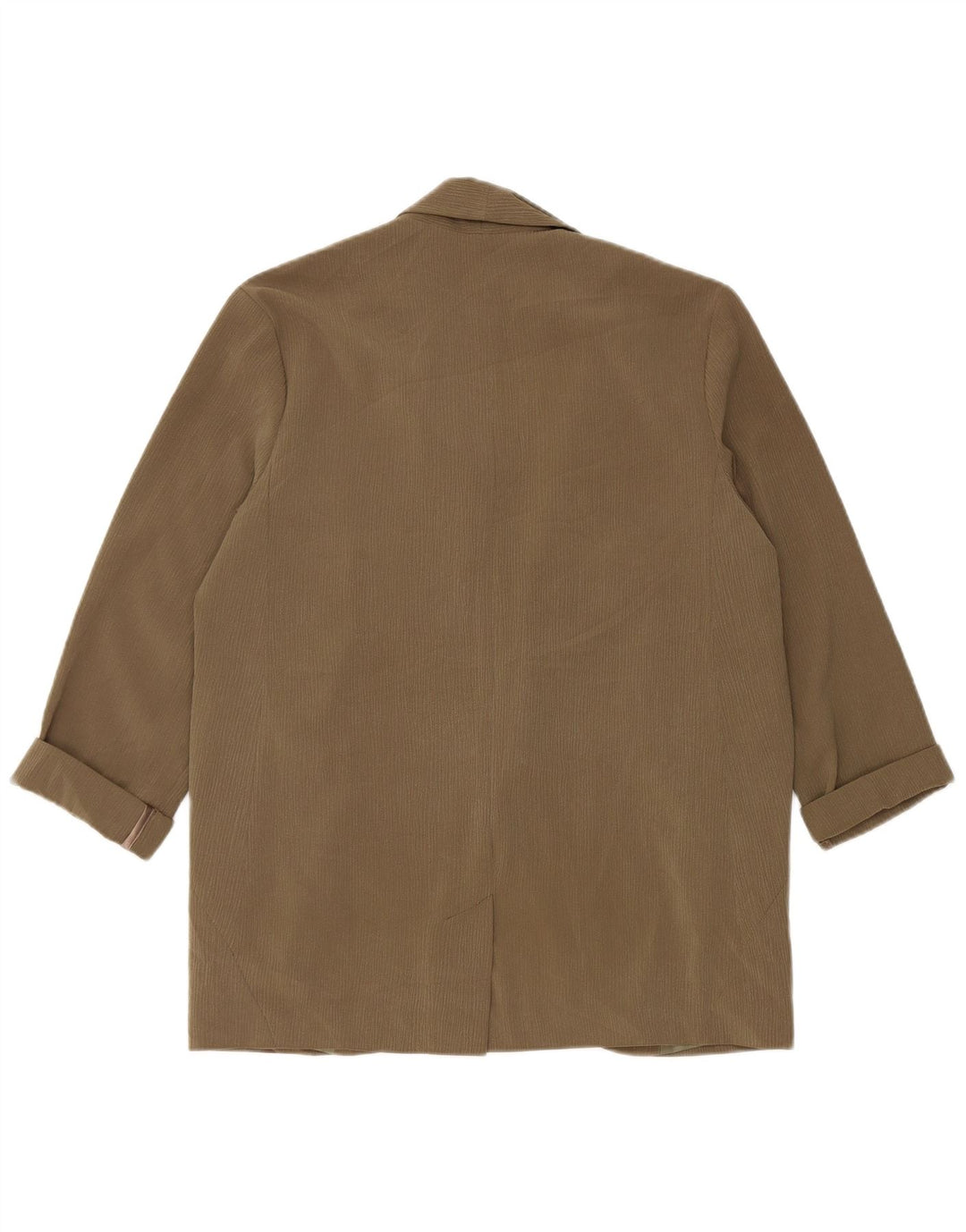 Topshop Womens Oversized 1 Button Blazer Jacket UK 10 Small Khaki Pinstripe