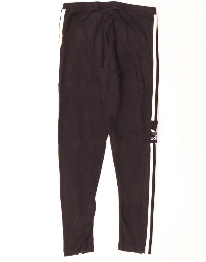 Adidas Womens Leggings UK 12 Medium Black Cotton