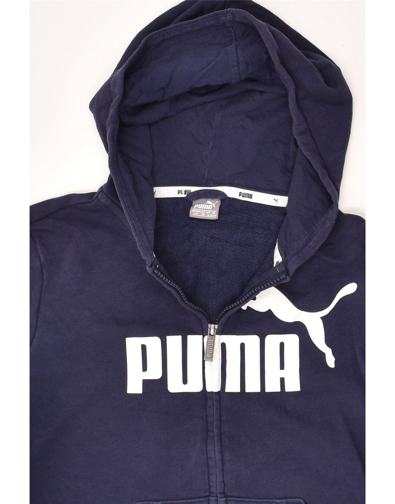 PUMA Boys Graphic Zip Hoodie Sweater 11-12 Years Navy Blue | Vintage Puma | Thrift | Second-Hand Puma | Used Clothing | Messina Hembry 