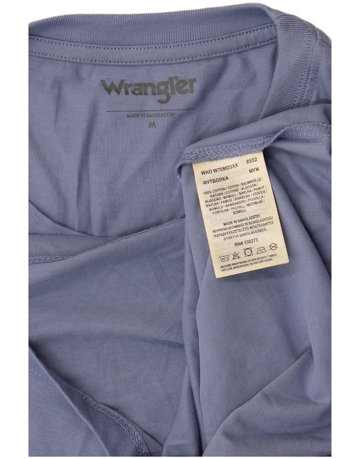WRANGLER Mens T-Shirt Top Medium Blue Cotton
