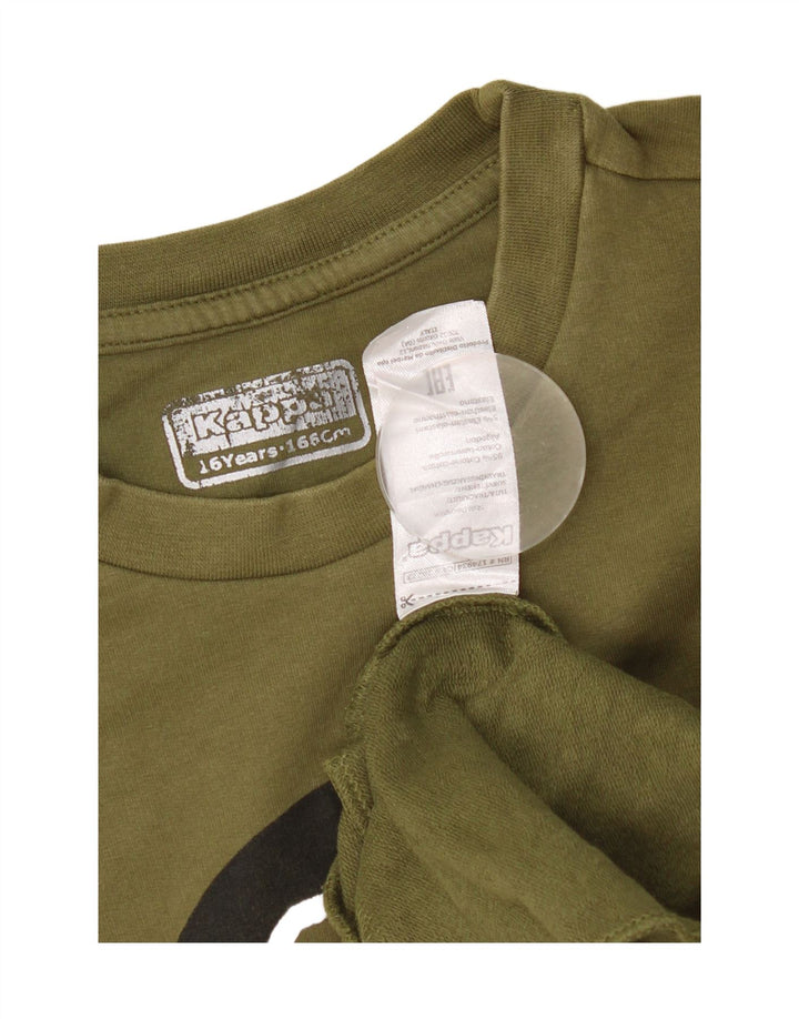 Kappa Boys Graphic Sweatshirt Jumper 15-16 Years Khaki Cotton