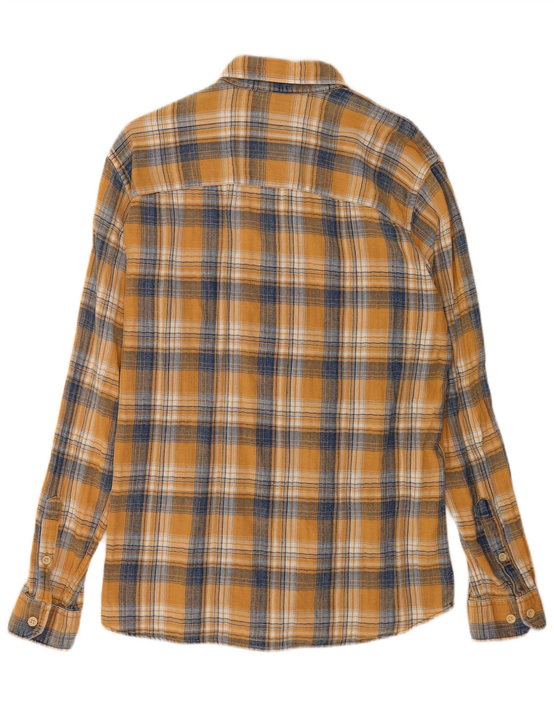 Jack & Jones Mens Flannel Shirt Large Yellow Check Cotton