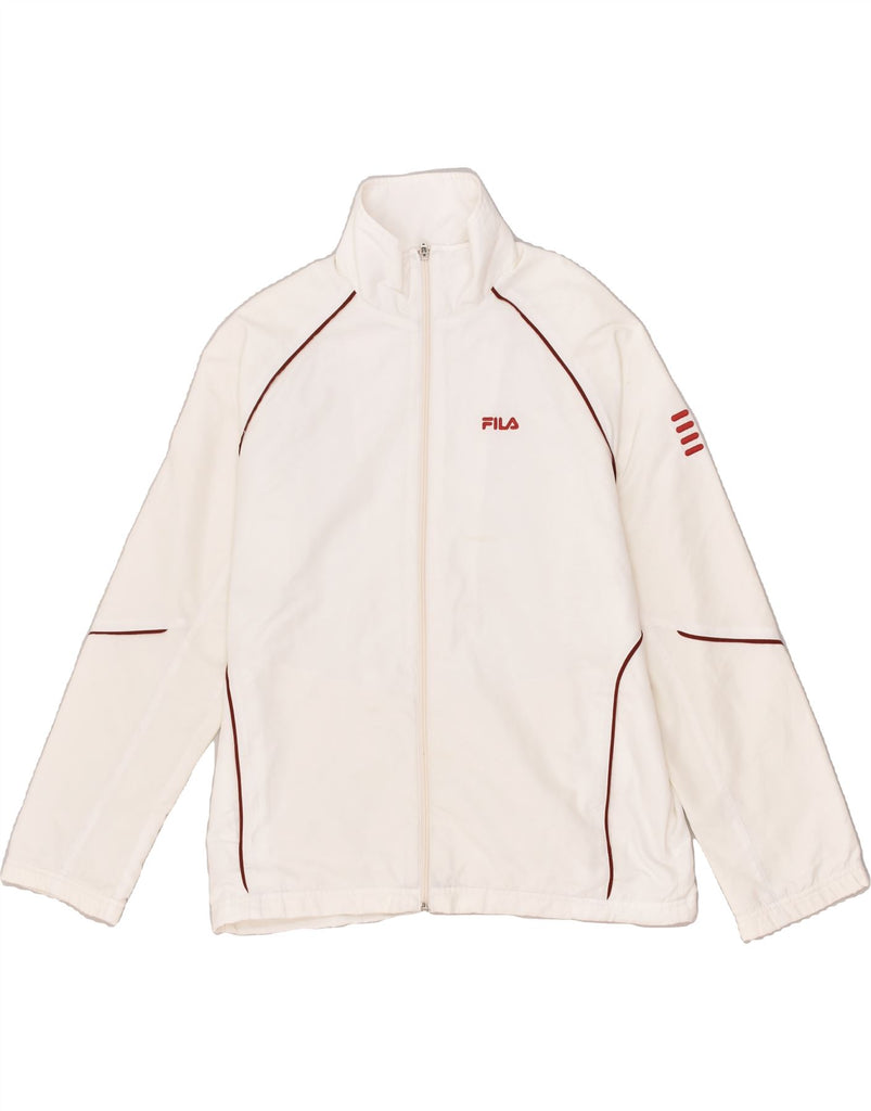 FILA Mens Tracksuit Top Jacket Small White Polyester | Vintage Fila | Thrift | Second-Hand Fila | Used Clothing | Messina Hembry 