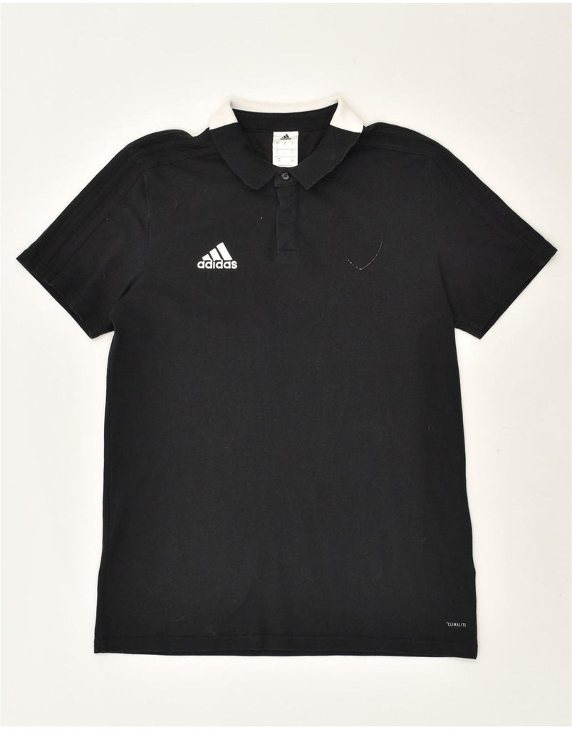 ADIDAS Boys Climalite Polo Shirt 12-13 Years Large Black Cotton | Vintage Adidas | Thrift | Second-Hand Adidas | Used Clothing | Messina Hembry 