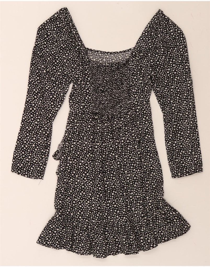 MISS SELFRIDGE Womens Petites 3/4 Sleeve A-Line Dress UK 4 XS  Black Heart Vintage Miss Selfridge and Second-Hand Miss Selfridge from Messina Hembry 