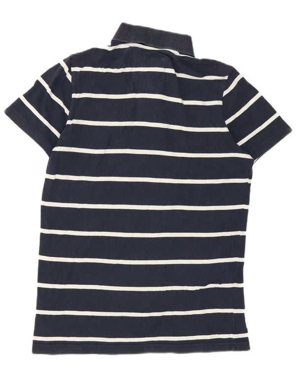 Hollister Mens Polo Shirt Small Navy Blue Striped