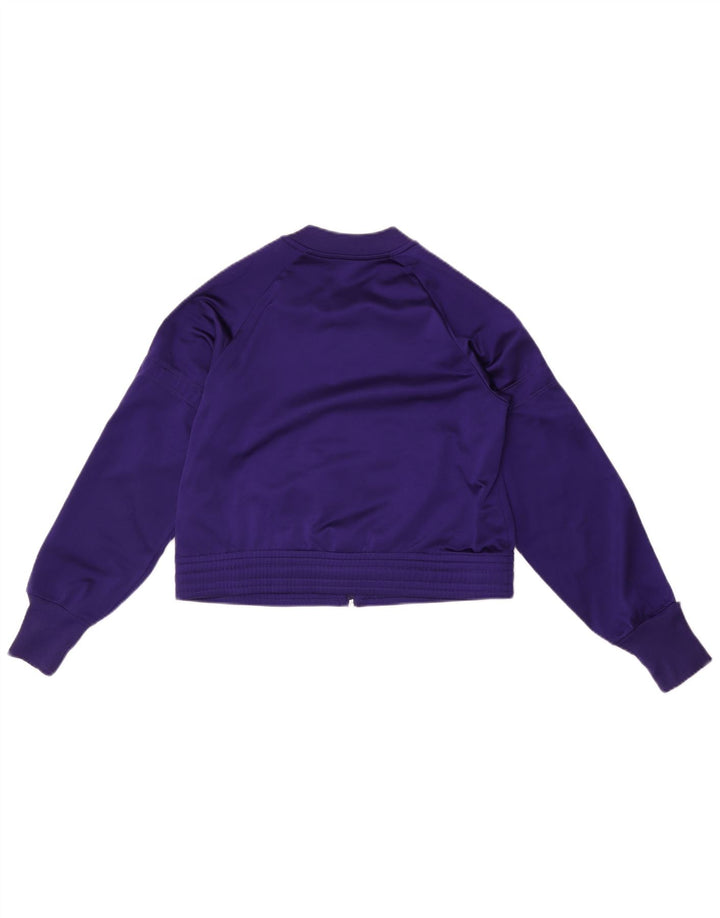 Adidas Womens Crop Tracksuit Top Jacket IT 44 Medium Purple Polyester