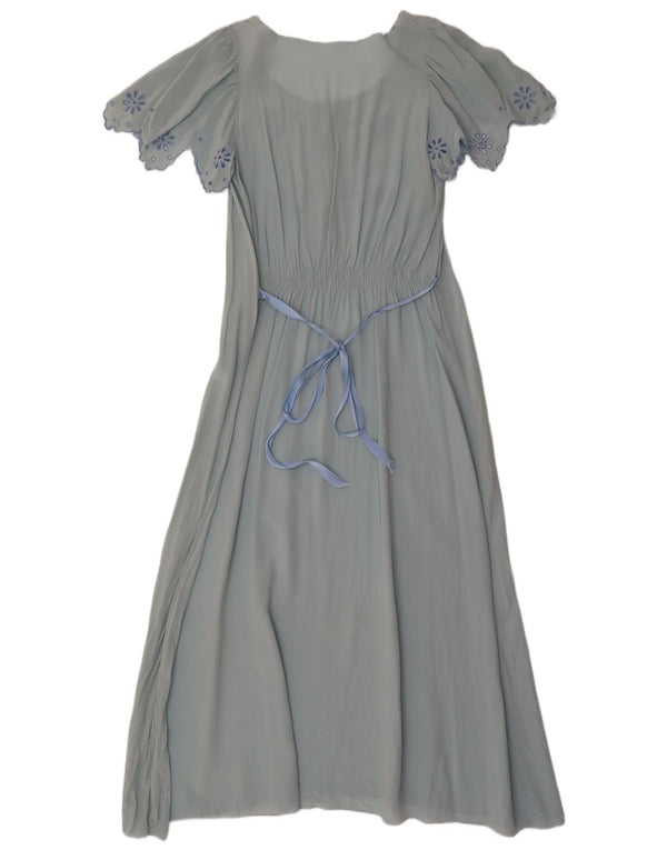 Vintage Womens Maxi Dress UK 10 Small Blue Floral