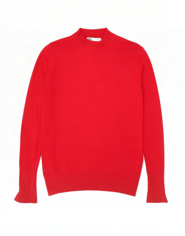 Zara Womens Turtle Neck Jumper Sweater UK 16 Large Red