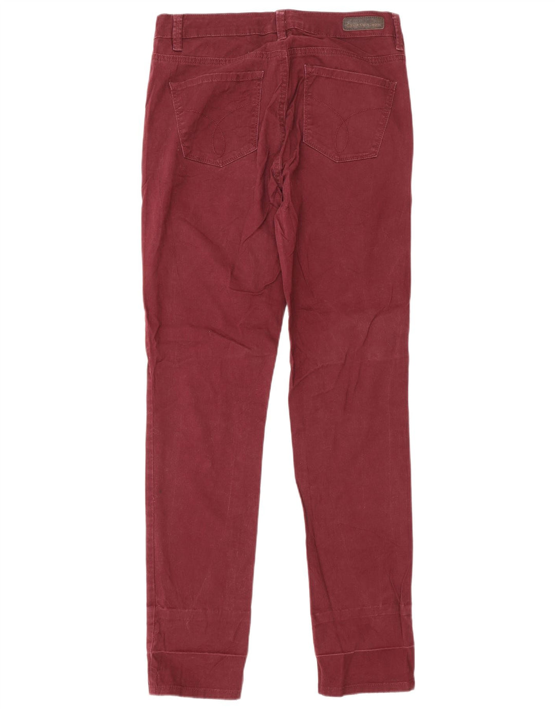 Calvin Klein Womens Ultimate Casual Trousers US 8 Medium W29 L32 Burgundy