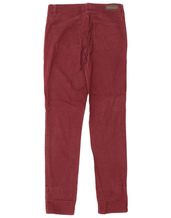 Calvin Klein Womens Ultimate Casual Trousers US 8 Medium W29 L32 Burgundy