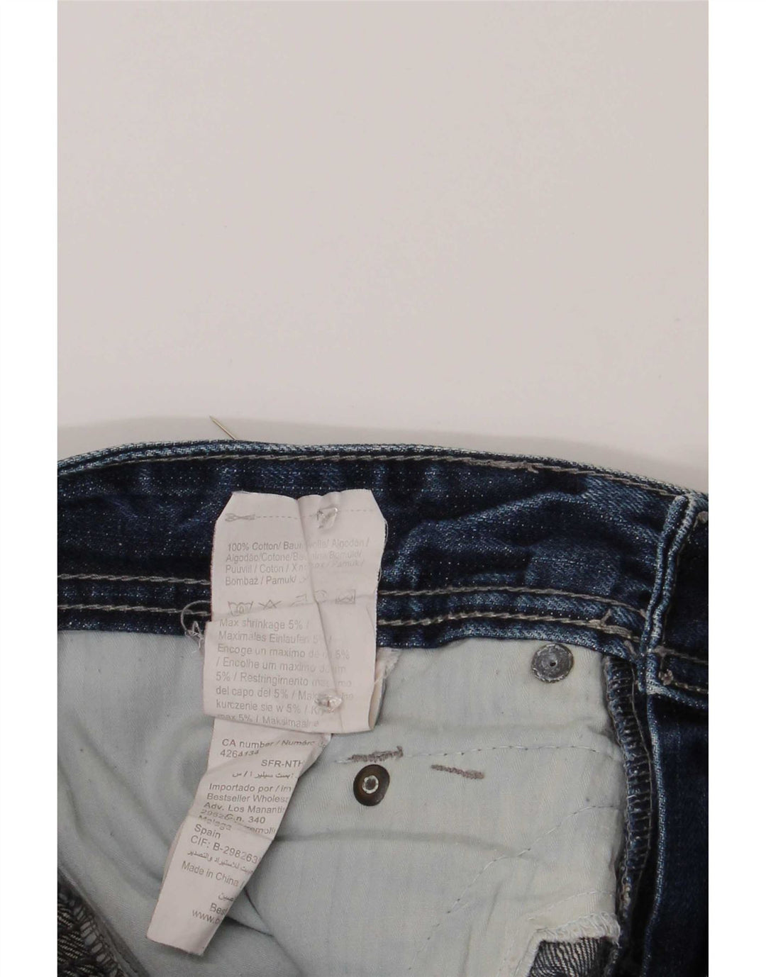 Jack & Jones Mens Distressed Denim Shorts Medium W32 Blue Cotton