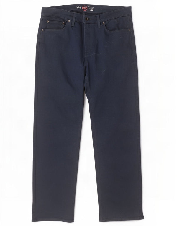 Marks & Spencer Mens Straight Jeans W36 L31 Navy Blue Cotton