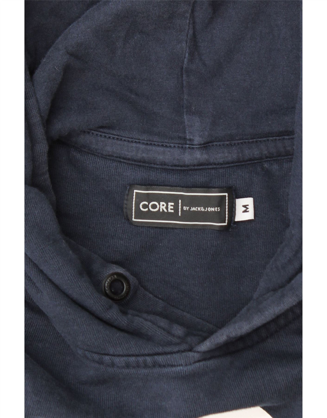 JACK & JONES Mens Graphic Hoodie Jumper Medium Navy Blue Cotton