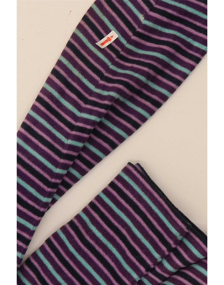 Marks & Spencer Womens Fleece Jacket UK 22 2XL Purple Striped Polyester
