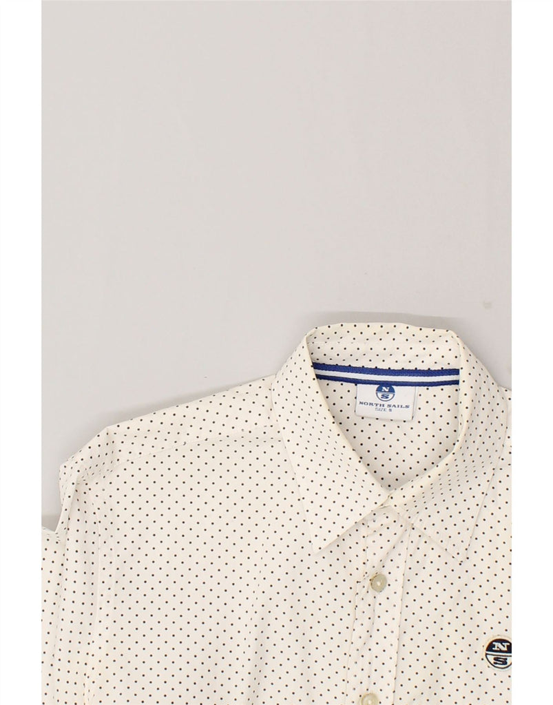 NORTH SAILS Womens Short Sleeve Shirt Small White Polka Dot Cotton | Vintage North Sails | Thrift | Second-Hand North Sails | Used Clothing | Messina Hembry 