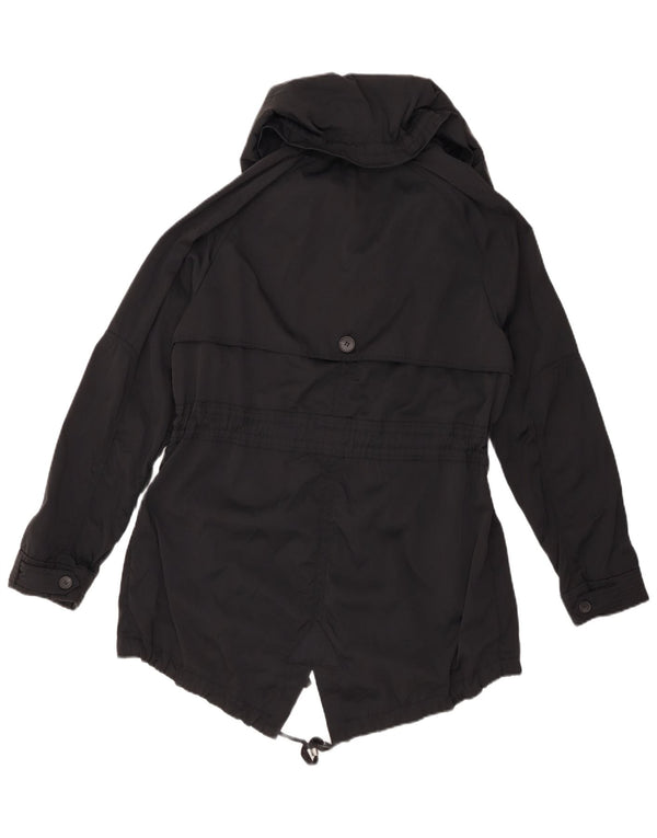 ZARA Womens Hooded Oversized Parka Jacket UK 10 Small Black