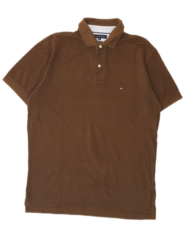 Tommy Hilfiger Mens Polo Shirt XL Brown Cotton