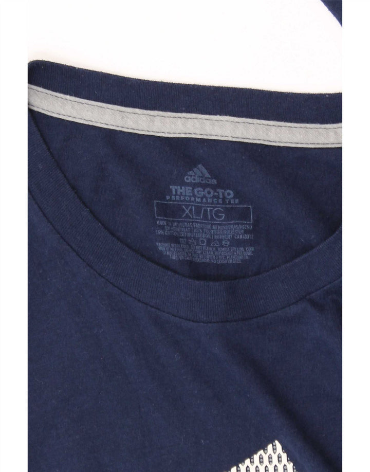 Adidas Mens Climalite Graphic Top Long Sleeve XL Navy Blue Polyester