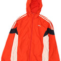 Adidas Mens Hooded Tracksuit Top Jacket Medium Red Colourblock Polyester
