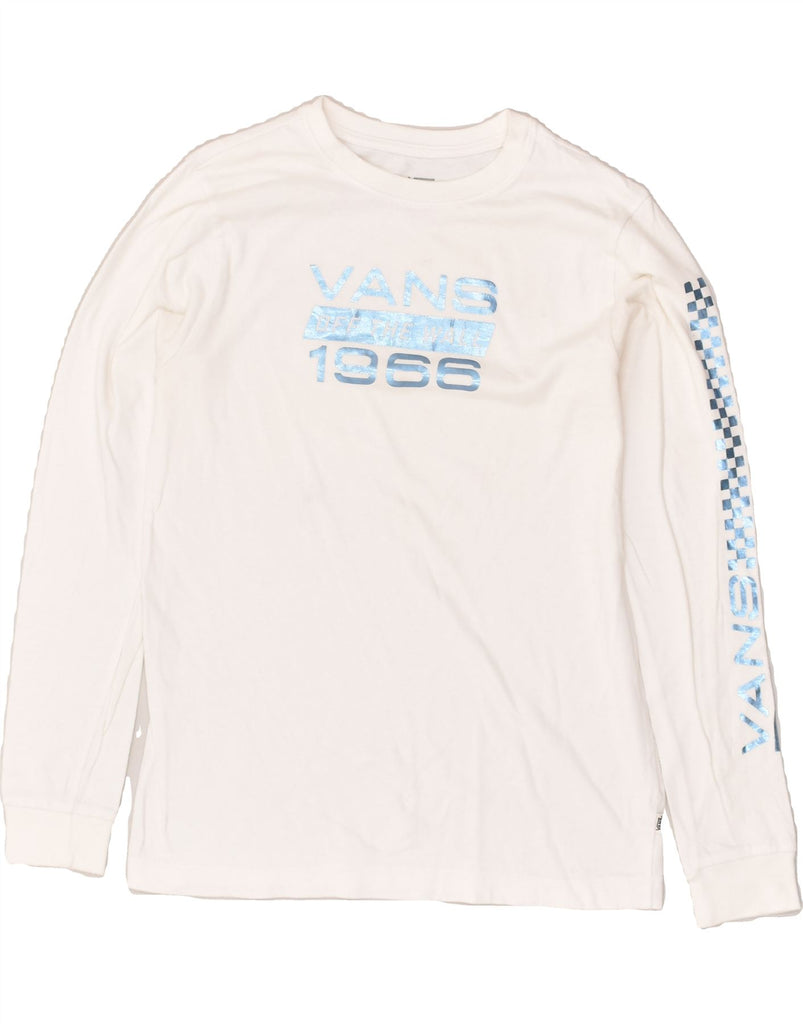 VANS Mens Graphic Top Long Sleeve Small White Cotton | Vintage Vans | Thrift | Second-Hand Vans | Used Clothing | Messina Hembry 