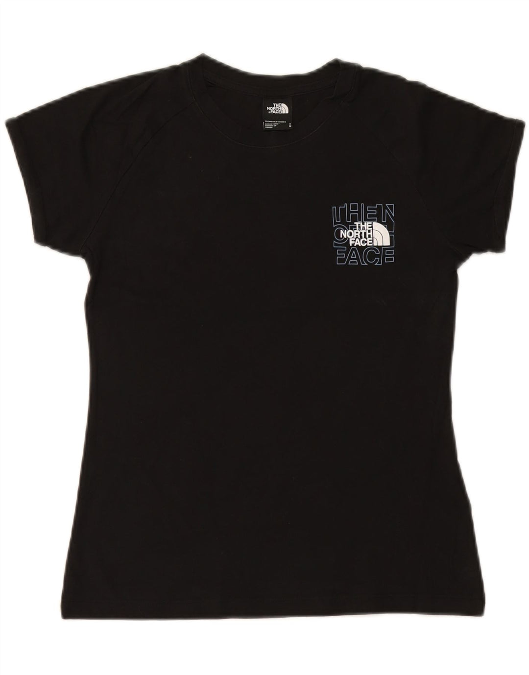 THE NORTH FACE Womens Graphic T-Shirt Top UK 14 Medium Black Cotton