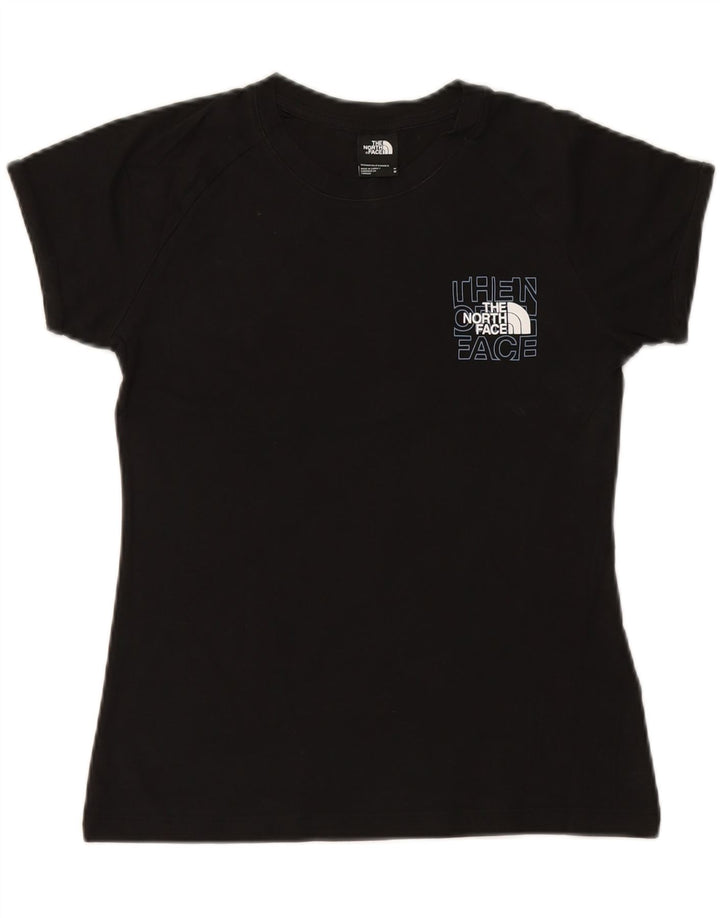 THE NORTH FACE Womens Graphic T-Shirt Top UK 14 Medium Black Cotton