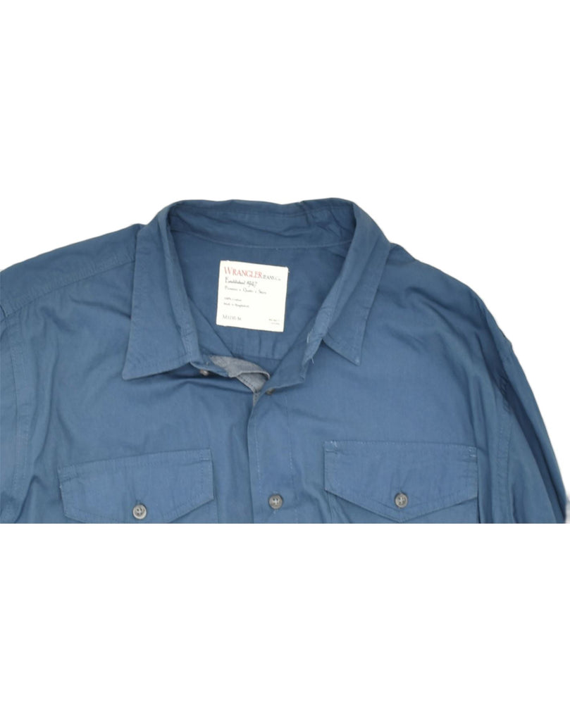 WRANGLER Mens Shirt Medium Blue Cotton | Vintage | Thrift | Second-Hand | Used Clothing | Messina Hembry 