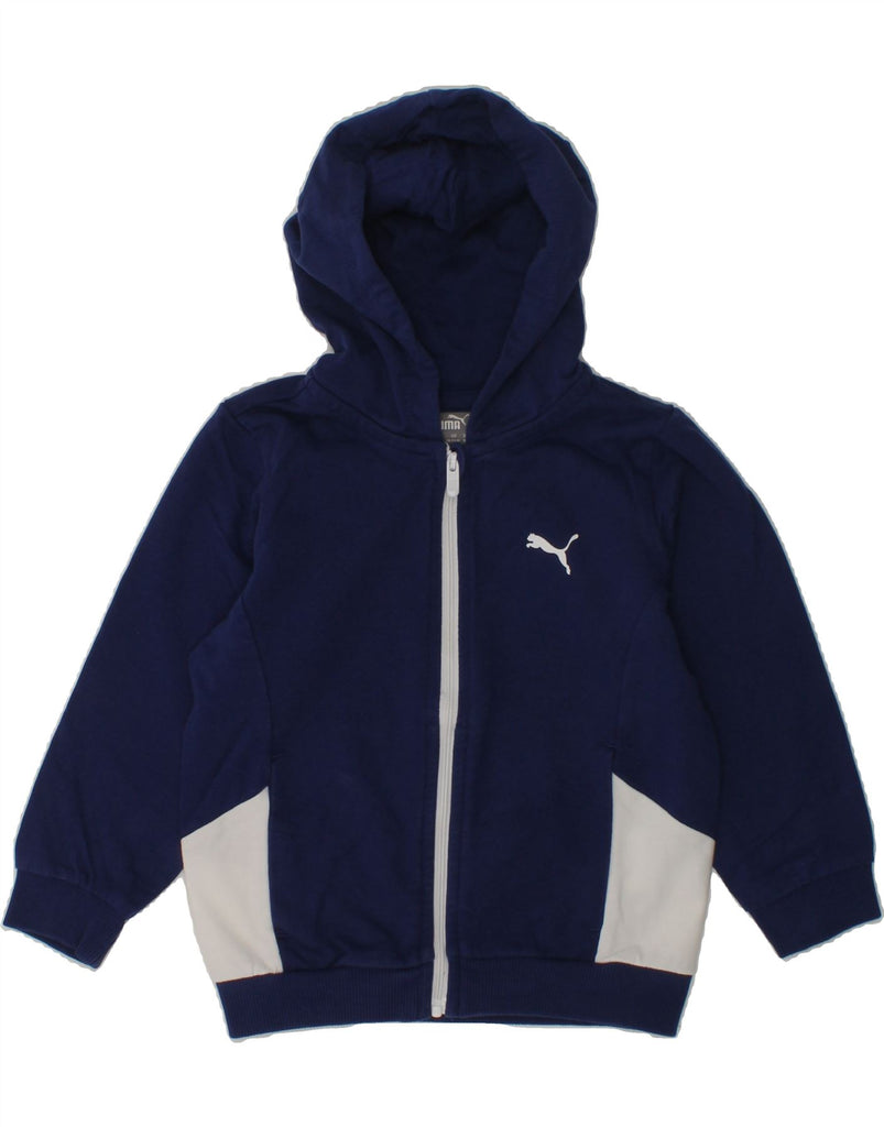 PUMA Baby Boys Zip Hoodie Sweater 12-18 Months Navy Blue Cotton | Vintage Puma | Thrift | Second-Hand Puma | Used Clothing | Messina Hembry 