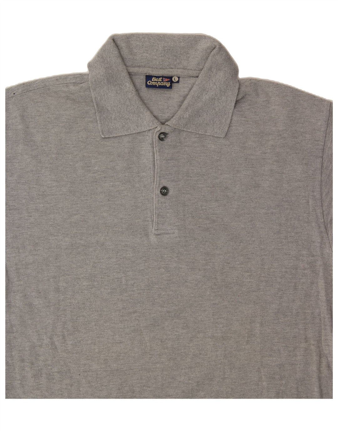BEST COMPANY Mens Polo Shirt Large Grey Cotton Vintage Best Company and Second-Hand Best Company from Messina Hembry 