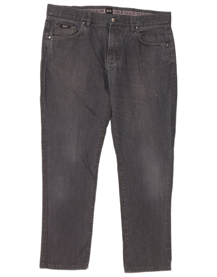 Hugo Boss Mens Tapered Jeans W34 L28 Grey Cotton