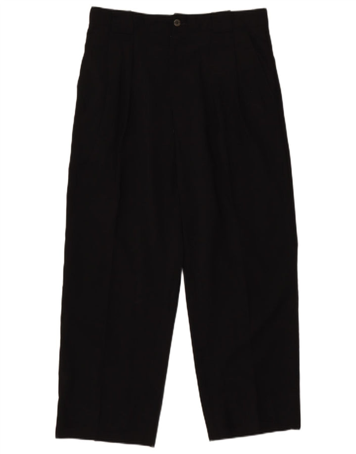 Vintage Mens Crop Suit Trousers IT 50 Large W32 L25 Black Polyester