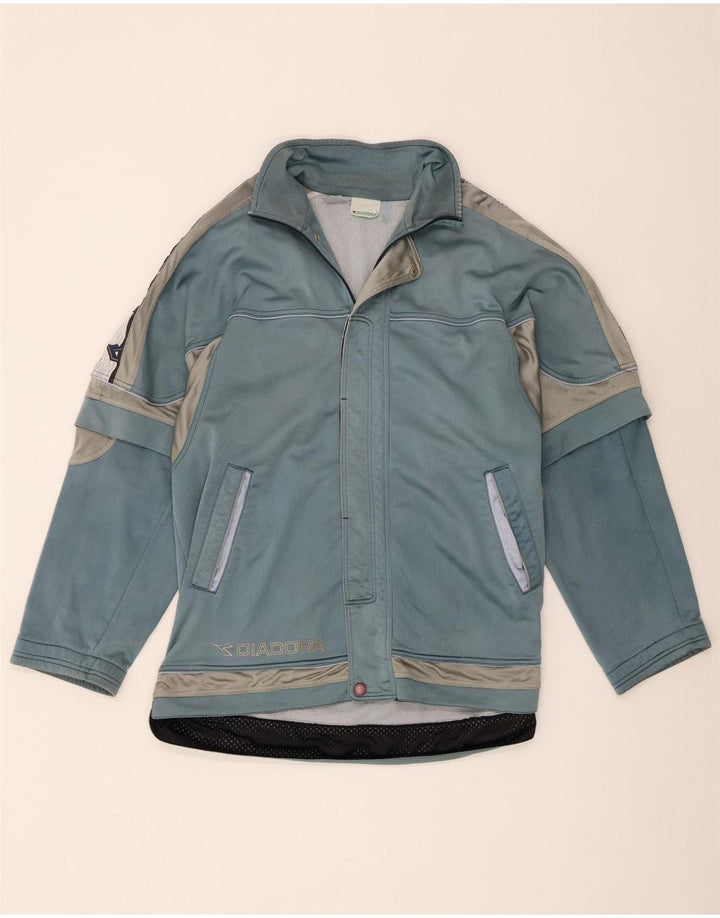 Diadora Mens Graphic Tracksuit Top Jacket Large Blue Colourblock